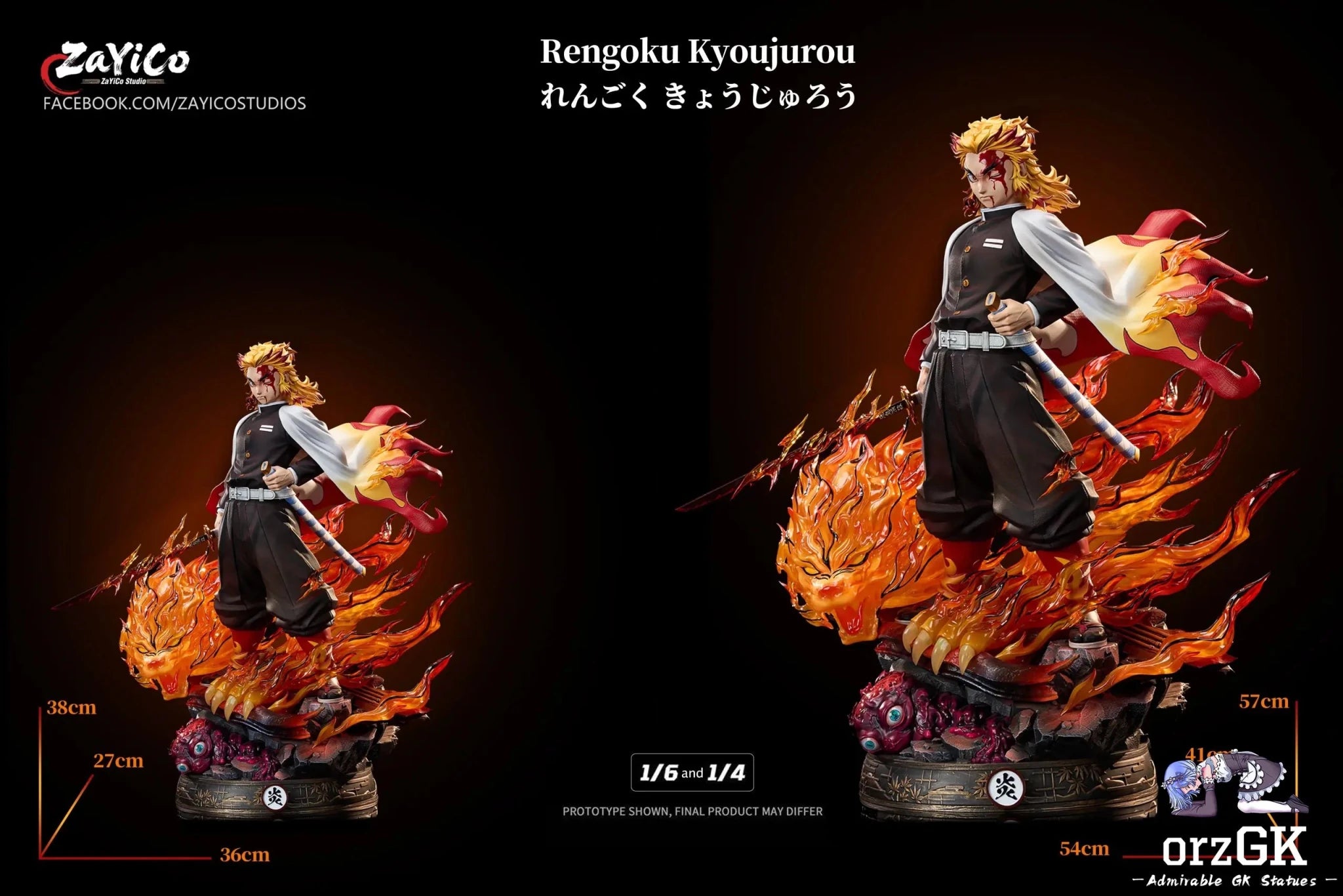 Flame Hashira Kyojuro Rengoku - Demon Slayer - Zayico Studio resin statue Navy Toys anime figure