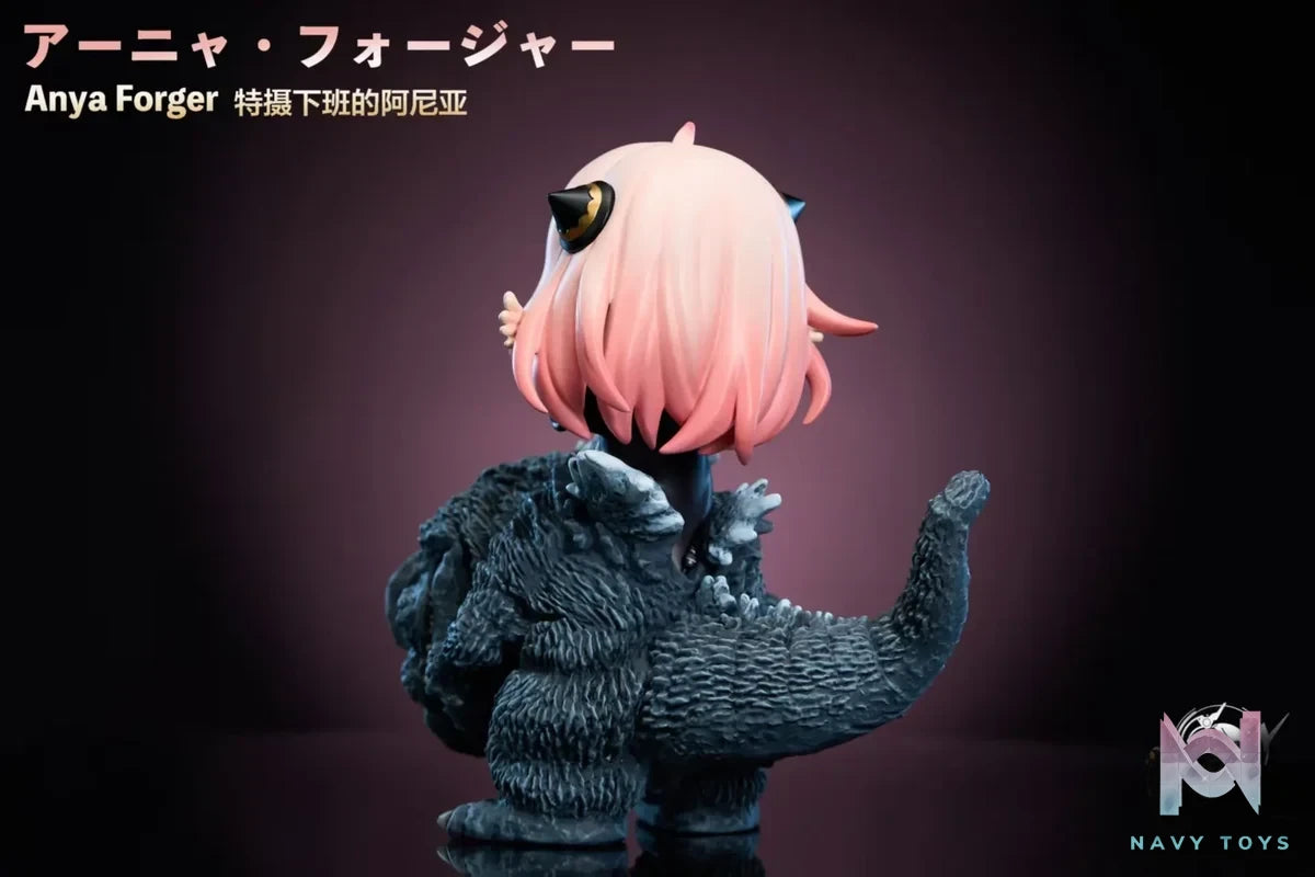 Hard Shell Studio - Spy x Family & Pokemon Pikachu and Anya cosplay Big Monster Series randomly interrupts Anya leaving the set after work resin statue Navy Toys anime figure