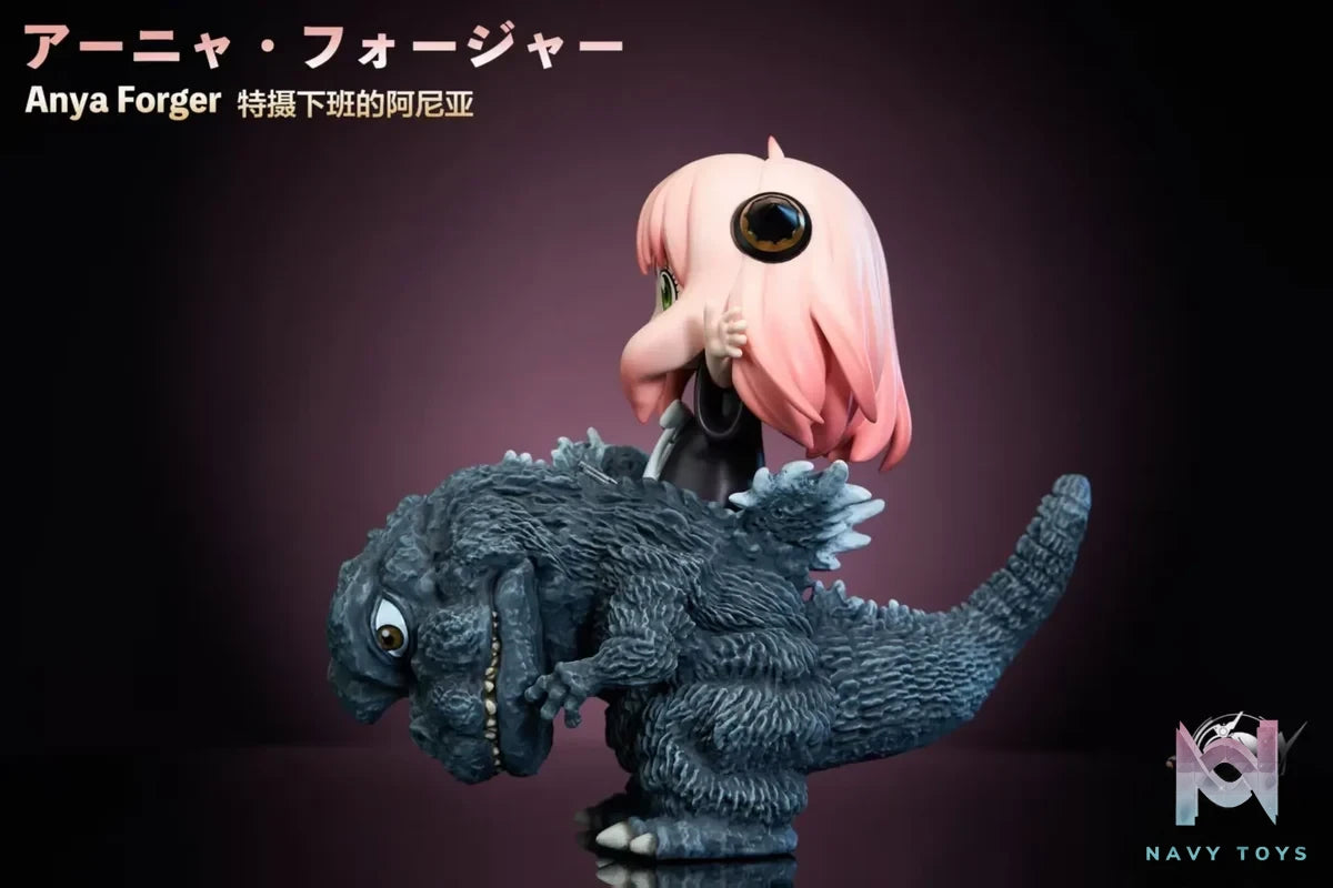 Hard Shell Studio - Spy x Family & Pokemon Pikachu and Anya cosplay Big Monster Series randomly interrupts Anya leaving the set after work resin statue Navy Toys anime figure
