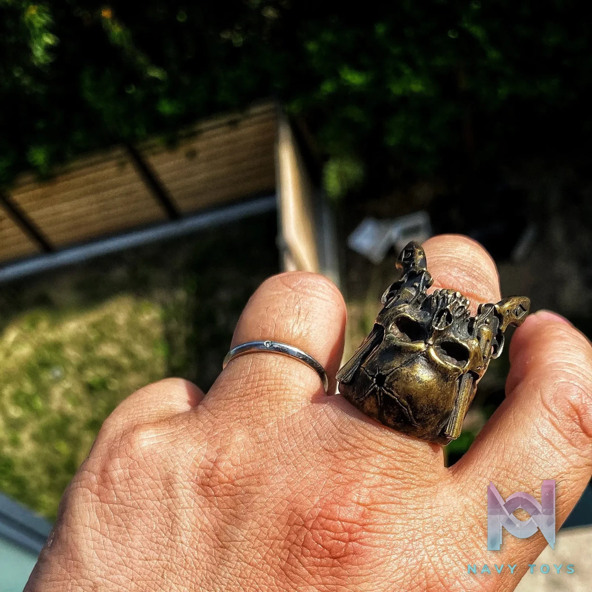 Raven Studio (silver jewelry) – Original Exclusive “Duel” Double Gun Skull Ring Original
