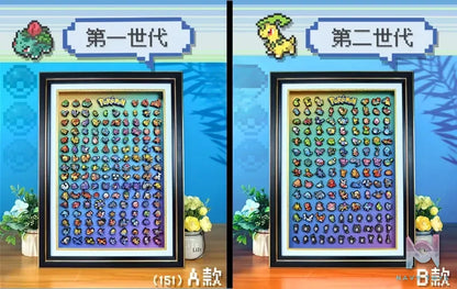 KALA HOME Studio – Generation I Pokémon Pixel Art 3D Decorative Painting Pokémon
