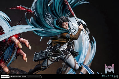 Hertz Studio - Attack on Titan 2.0 Ackerman Levi vs Zeke resin statue Navy Toys anime figure