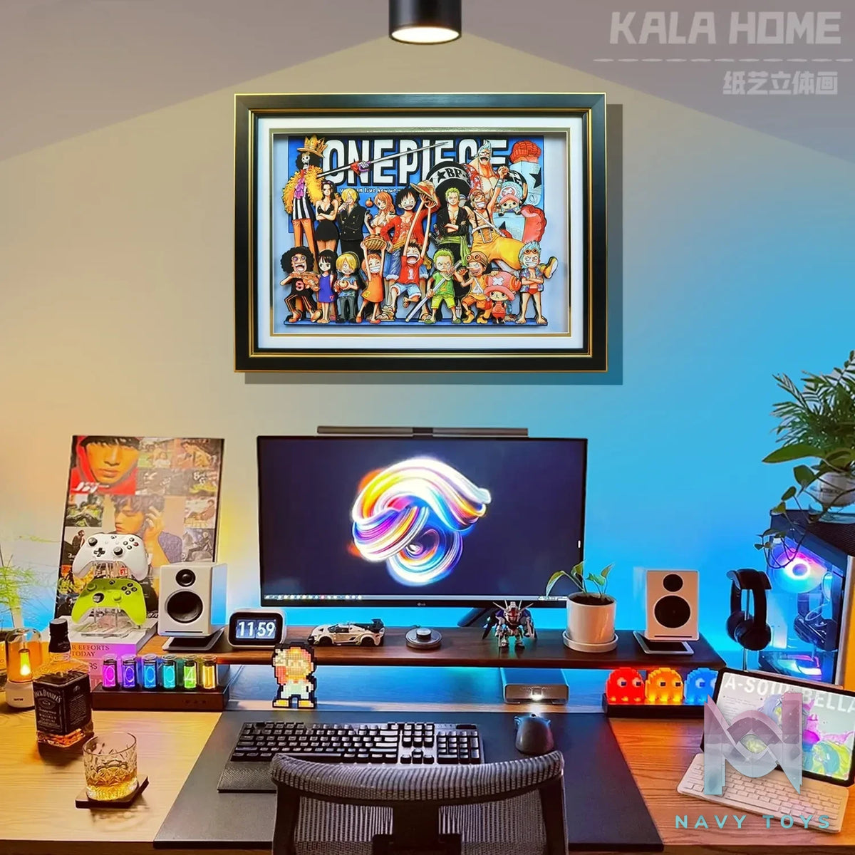 KALA HOME Studio – One Piece Multiple Characters #02 3D Decorative Painting One Piece