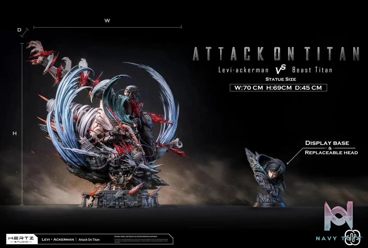 Levi Ackerman vs Beast Titan - Attack On Titan - Hertz Studio resin statue Hertz studio anime figure