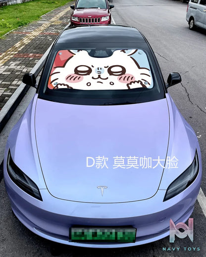 Plover Studio – Chiikawa Car front sunshade Usagi & Hachiware & Chiikawa & Momonga & Shisa & Rakko
