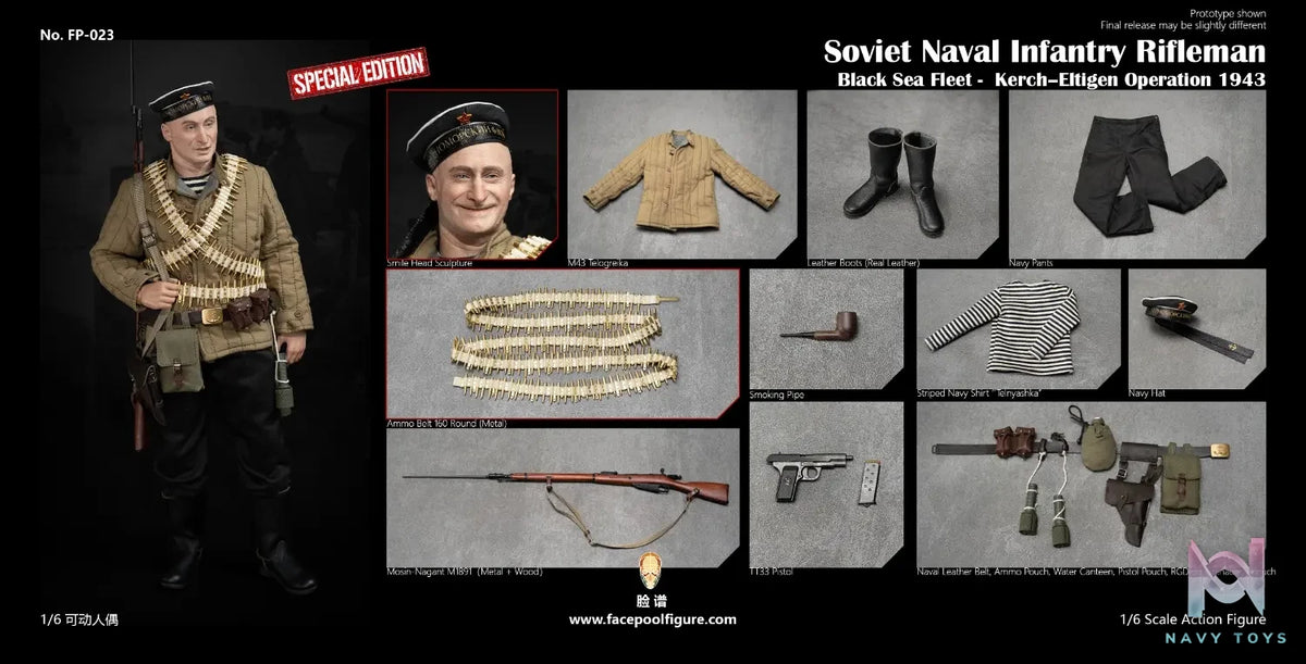 Facepoolfigure – 1/6 Action Figure Soviet Naval Infantry Rifleman Black Sea Fleet FP023A & FP023B (Licensed)