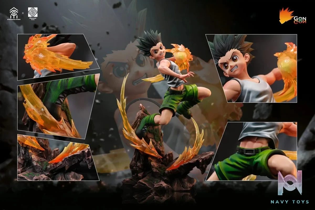 Aftershock Studio & Fibonacci Studio - HUNTER × HUNTER Killua Zoldyck & Gon Freecss resin statue Navy Toys anime figure