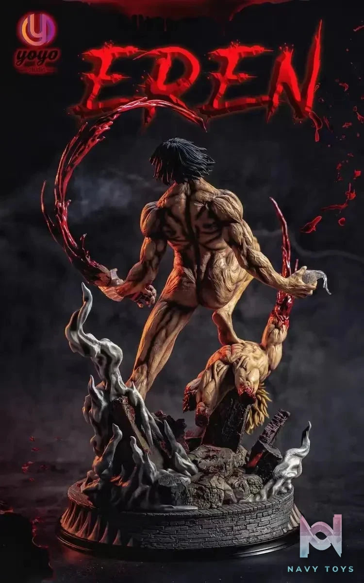 YOYO Studio - Attack Titan Eren Yeager resin statue Navy Toys anime figure