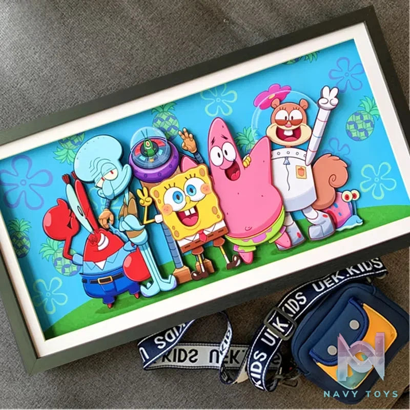 KALA HOME Studio – SpongeBob SquarePants Multiple Characters #01 3D Decorative Painting SpongeBob SquarePants