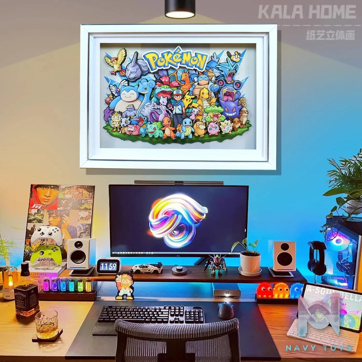 KALA HOME Studio – Pokémon Multiple Characters #04 3D Decorative Painting Pokémon