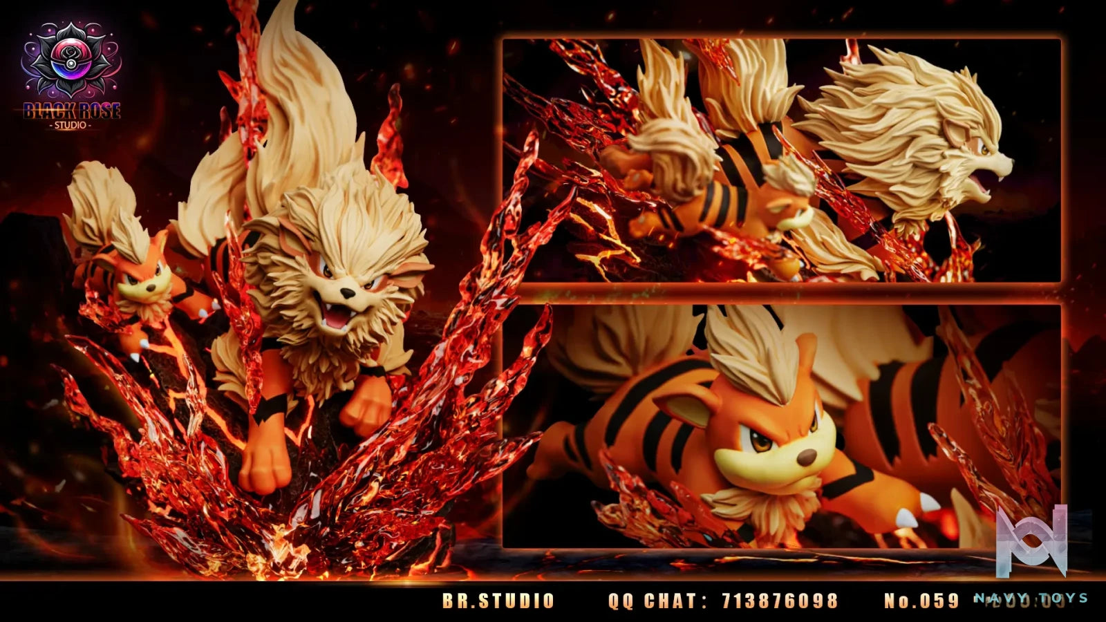 BLACK ROSE Studio – Pokemon Arcanine Evolution Set