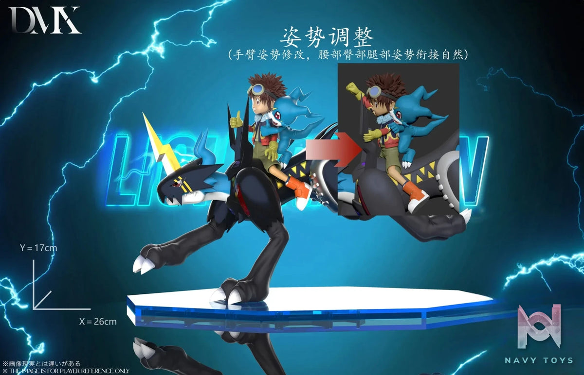 DMX Studio – Digimon Lighdramon & Motomiya Daisuke & V-mon & Fladramon