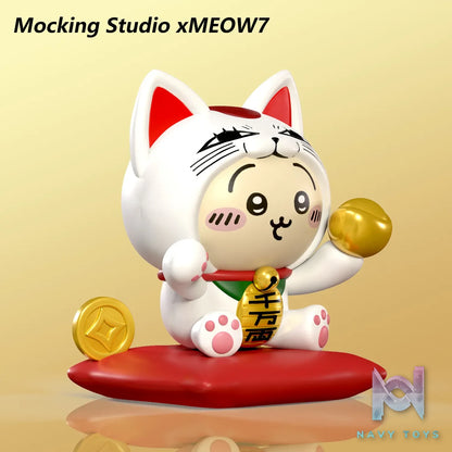 Zhu Yi Wan Jia Studio X Meow7 Studio – chiikawa Usagi cos Turbo Granny Lucky Cat Figurine