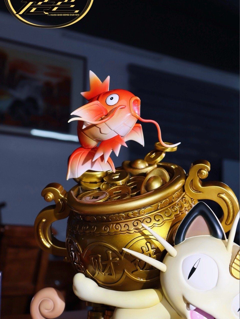 Fortune Cat and Koi Fish - Pokemon - Yuan Bao Studio resin statue Yuan Bao Studio anime figure