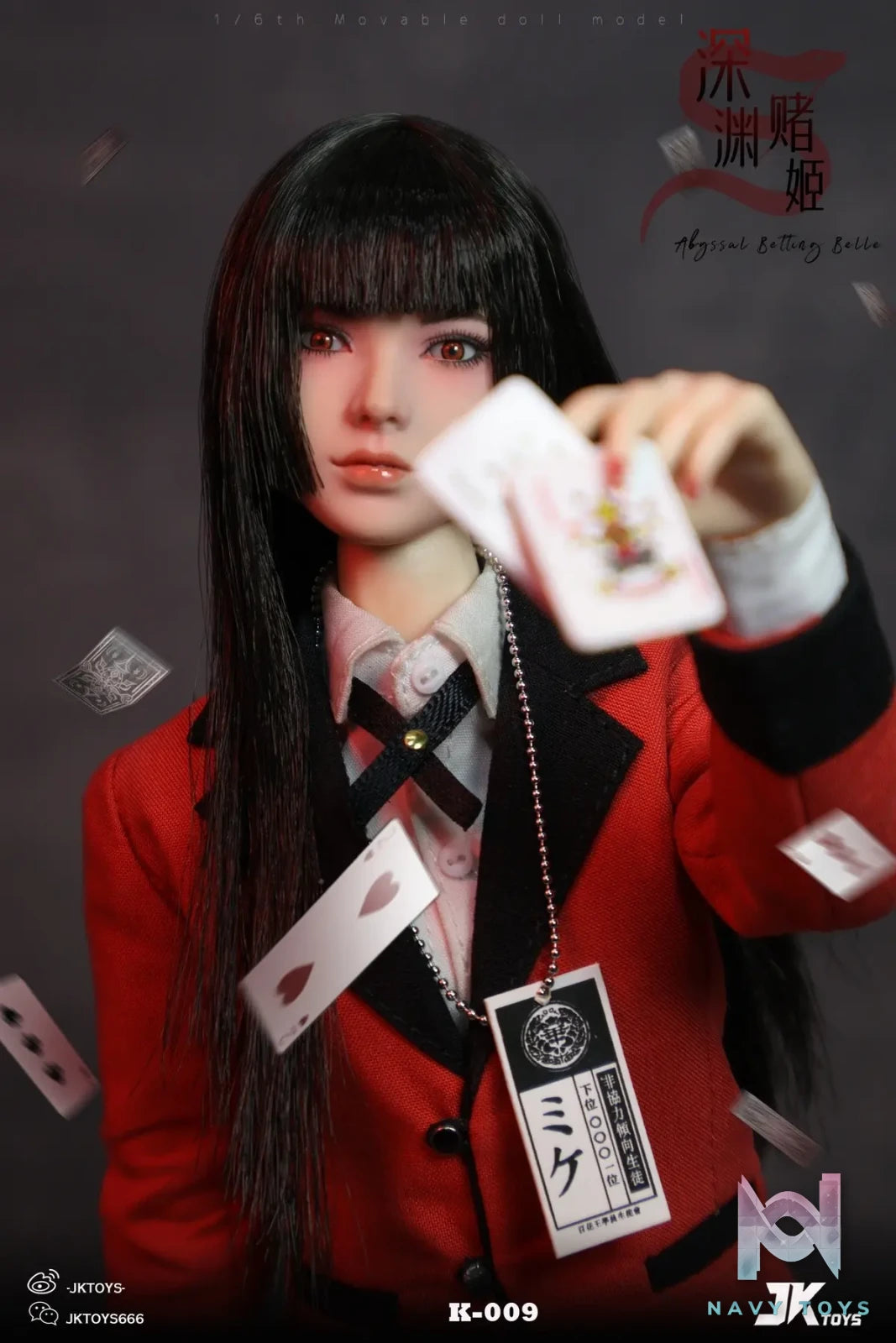 JKTOYS – Kakegurui 1/6 Abyssal Betting Belle Yumeko Movable Eye Hair Implant Head K-009
