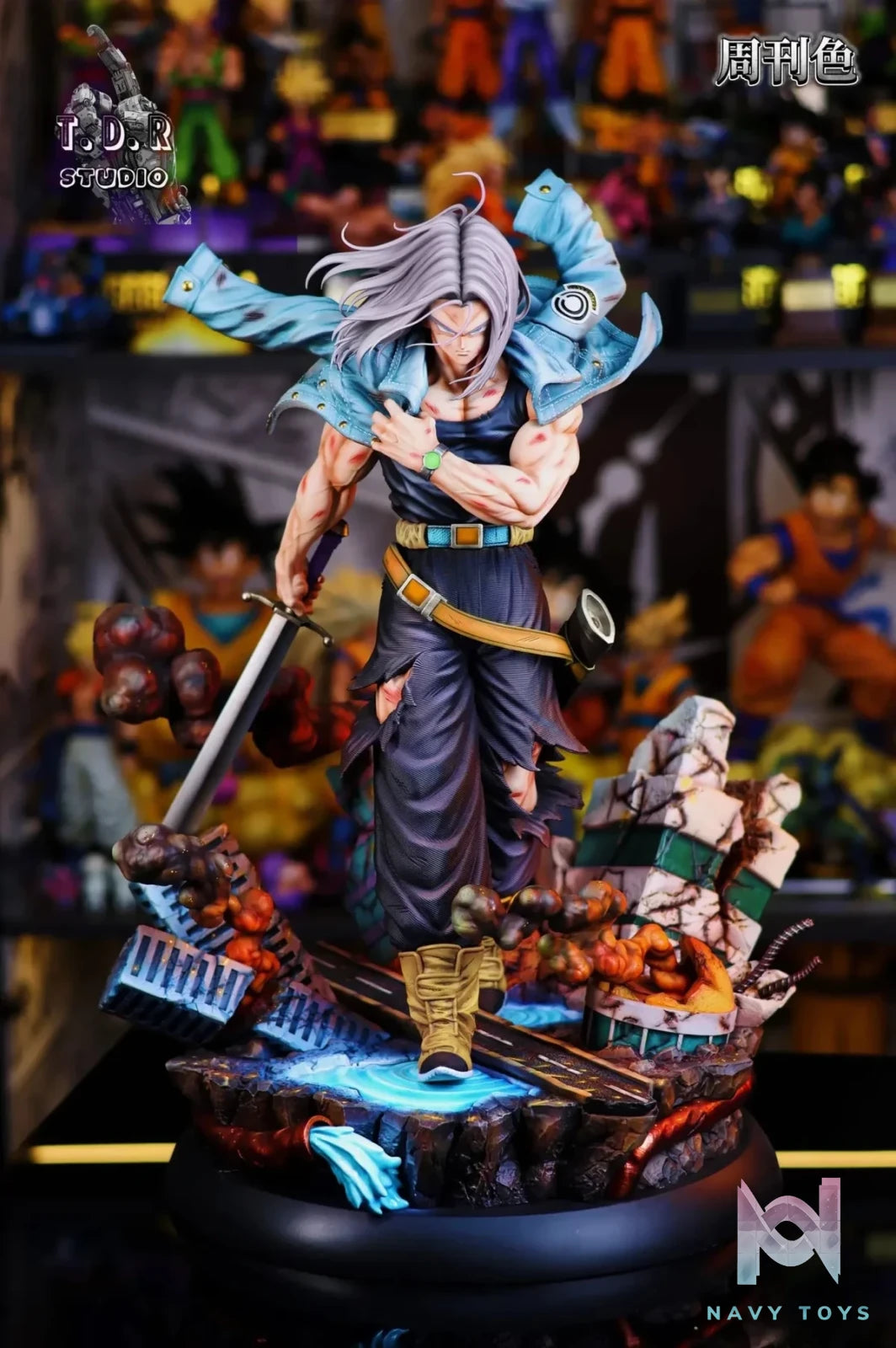T.D.R Studio - Dragon Ball Battle Series 1 Future Boy Trunks resin statue Navy Toys anime figure