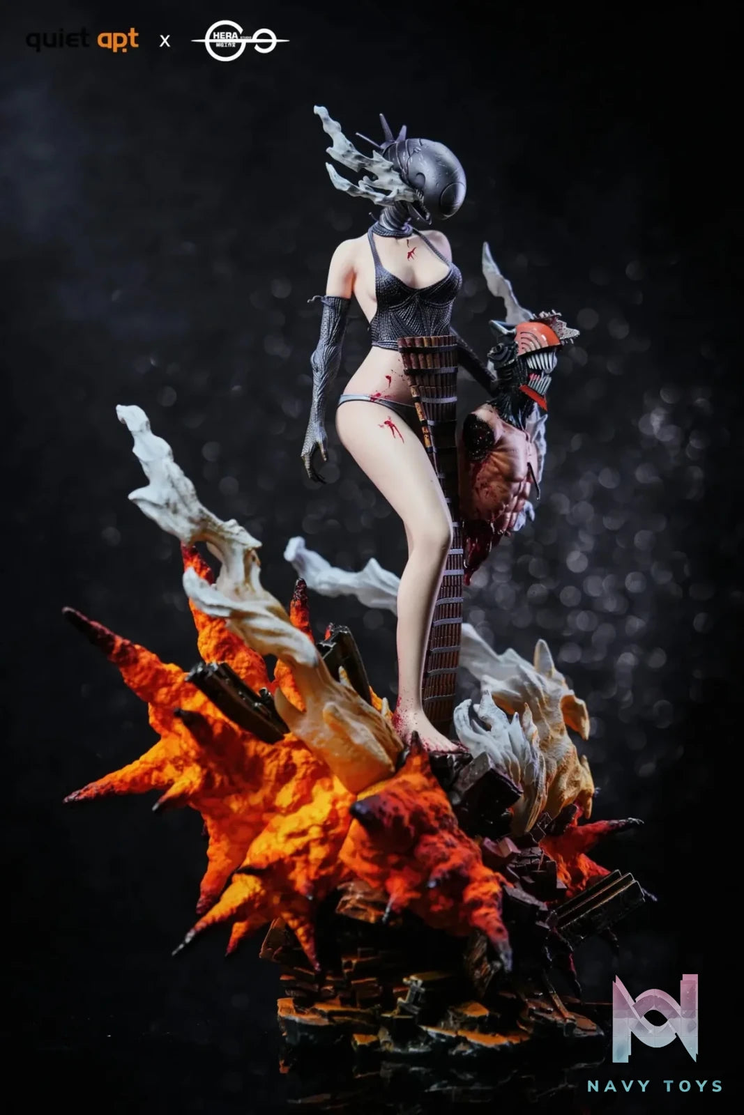 QuietArt Studio & Hera Studio - Chainsaw Man Bomb Demon Bom & Reze & Kiss Busts resin statue Navy Toys anime figure