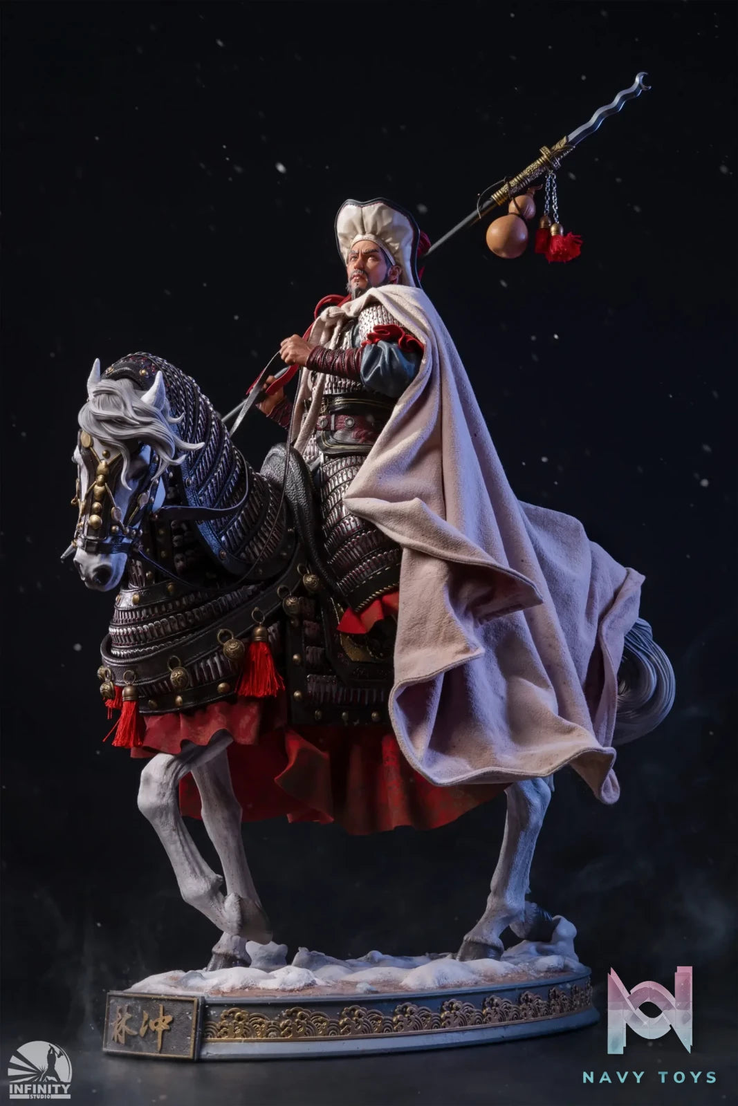 Infinity Studio – Water Margin Heroes Series – Panther Head Lin Chong 1/4 Scale Mounted General Statue (Licensed)