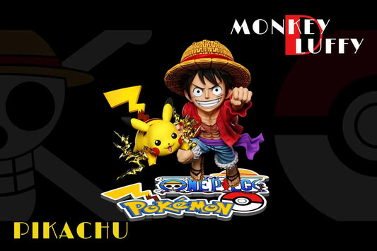 A+ Studio - Pokémon & One Piece Luffy Resonance Series Pikachu & Luffy resin statue Navy Toys anime figure