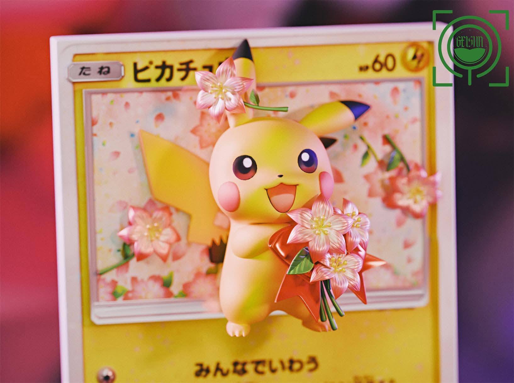 Pikachu Flowers resin statue Geisha Studio anime figure