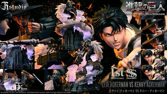JR Studio - Attack on Titan Battle of Ackerman resin statue Navy Toys anime figure
