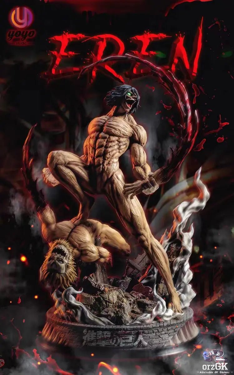 YOYO Studio - Attack Titan Eren Yeager resin statue Navy Toys anime figure