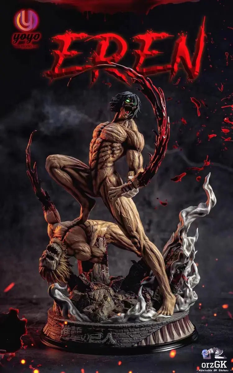 YOYO Studio - Attack Titan Eren Yeager resin statue Navy Toys anime figure