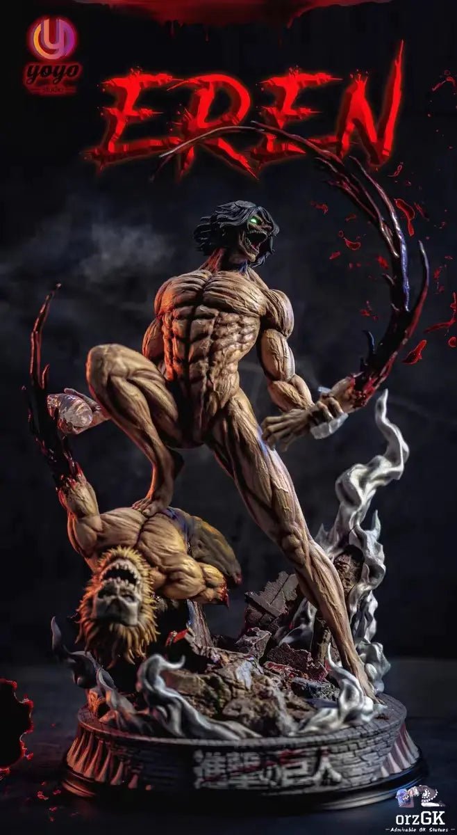 YOYO Studio - Attack Titan Eren Yeager resin statue Navy Toys anime figure