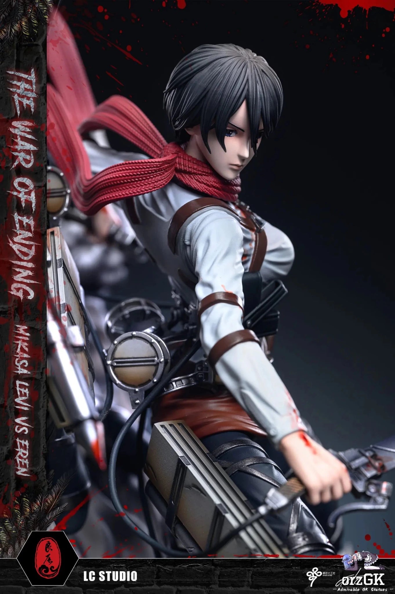 LC Studio - Attack on Titan Mikasa & Levi VS The Founding Titan resin statue Navy Toys anime figure