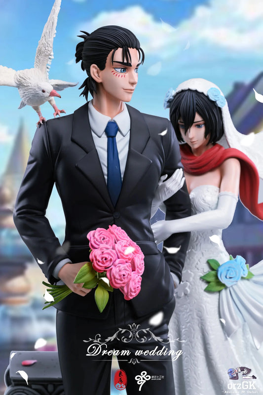 LC Studio - Attack on Titan Eren Yeager & Mikasa Ackerman Wedding resin statue Navy Toys anime figure