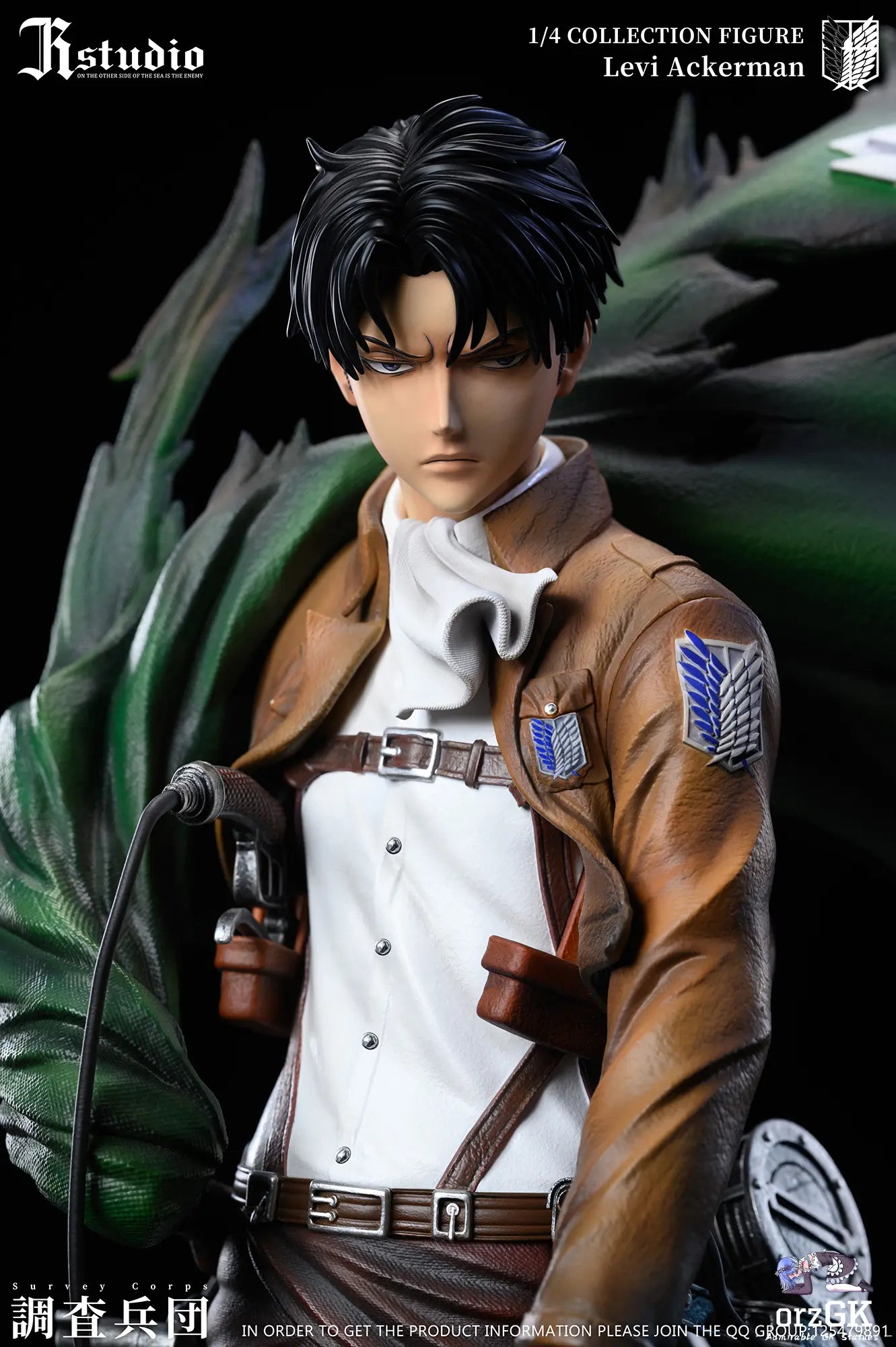 JR Studio - Attack on Titan Levi Ackerman & Erwin Smith resin statue Navy Toys anime figure