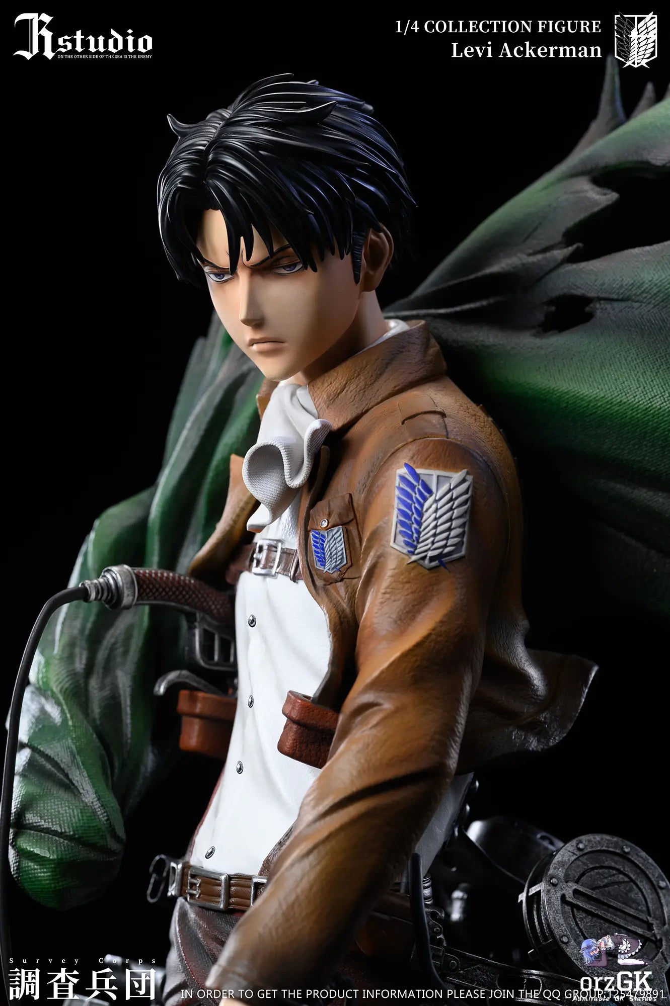 JR Studio - Attack on Titan Levi Ackerman & Erwin Smith resin statue Navy Toys anime figure