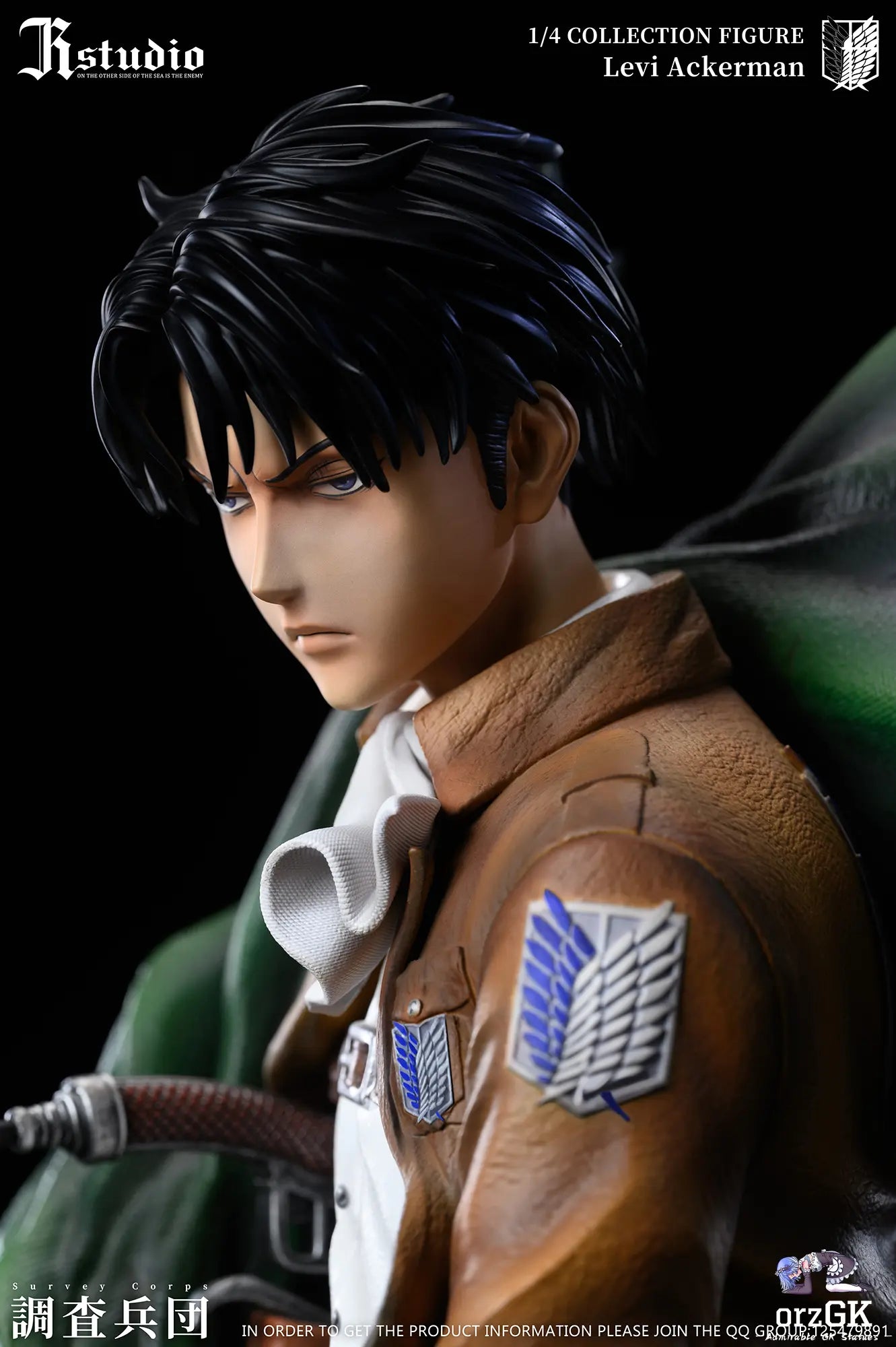 JR Studio - Attack on Titan Levi Ackerman & Erwin Smith resin statue Navy Toys anime figure