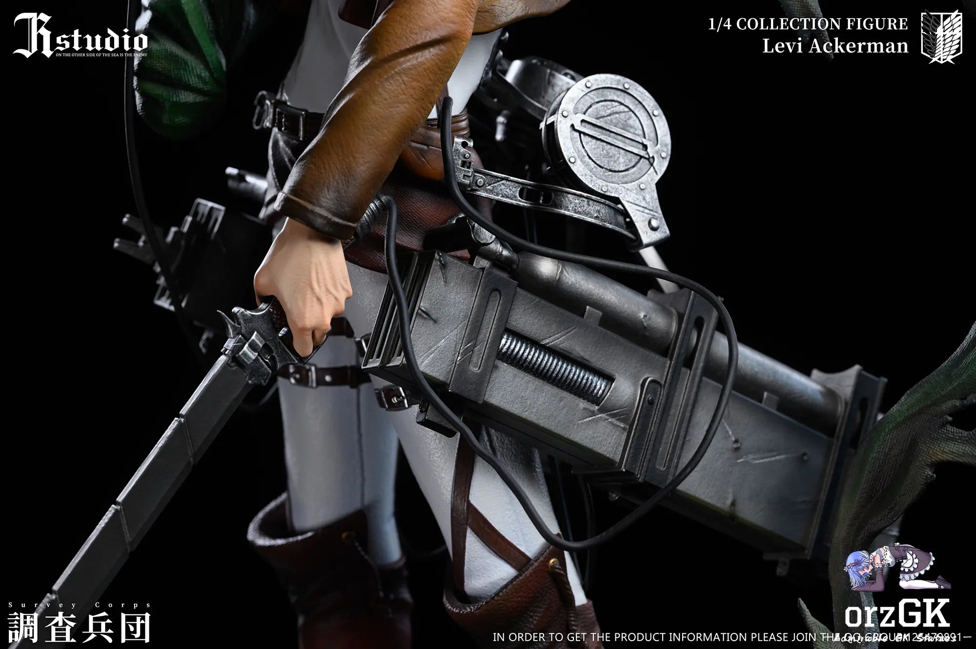 JR Studio - Attack on Titan Levi Ackerman & Erwin Smith resin statue Navy Toys anime figure