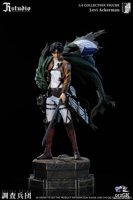 JR Studio - Attack on Titan Levi Ackerman & Erwin Smith resin statue Navy Toys anime figure