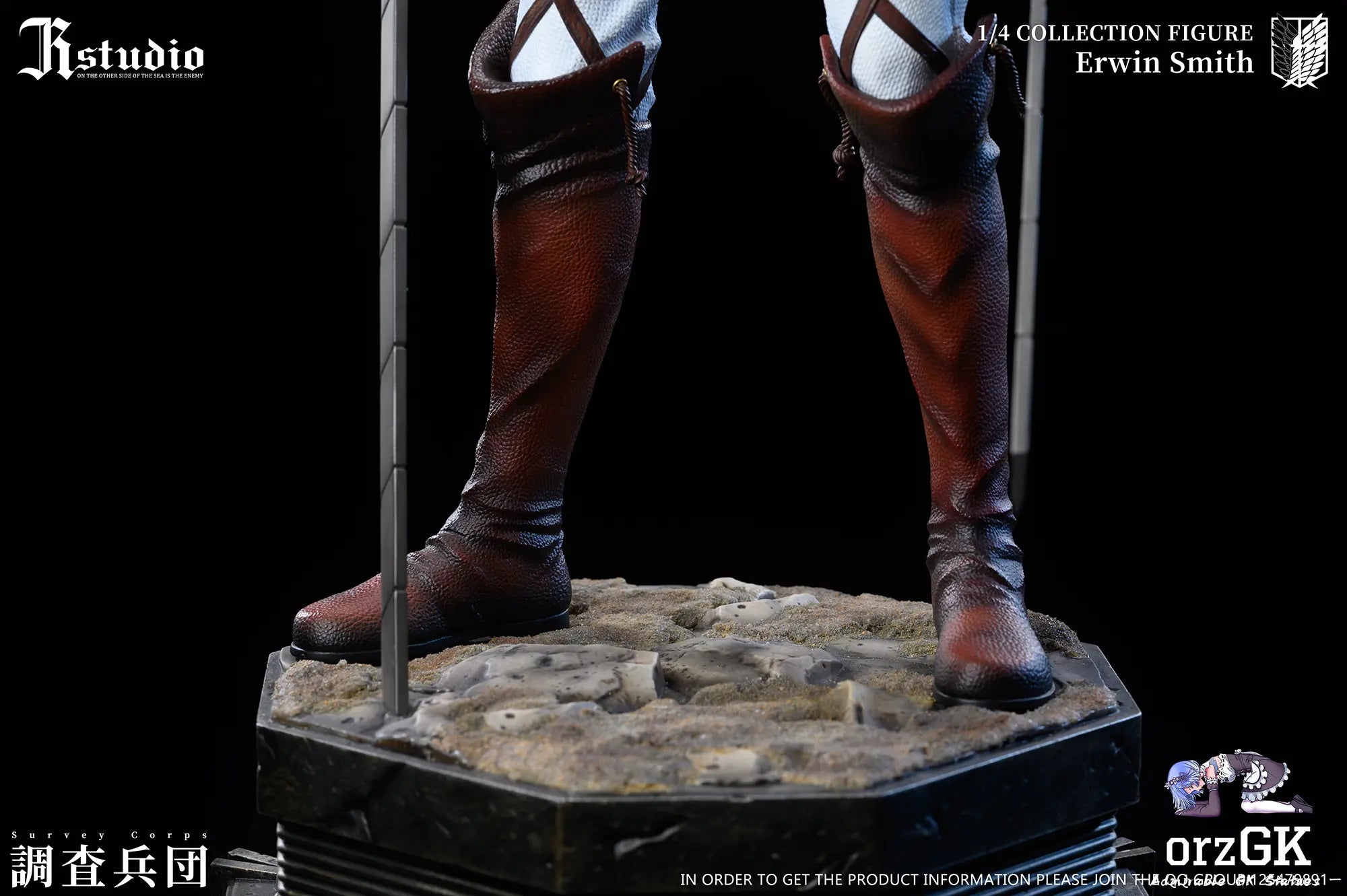 JR Studio - Attack on Titan Levi Ackerman & Erwin Smith resin statue Navy Toys anime figure