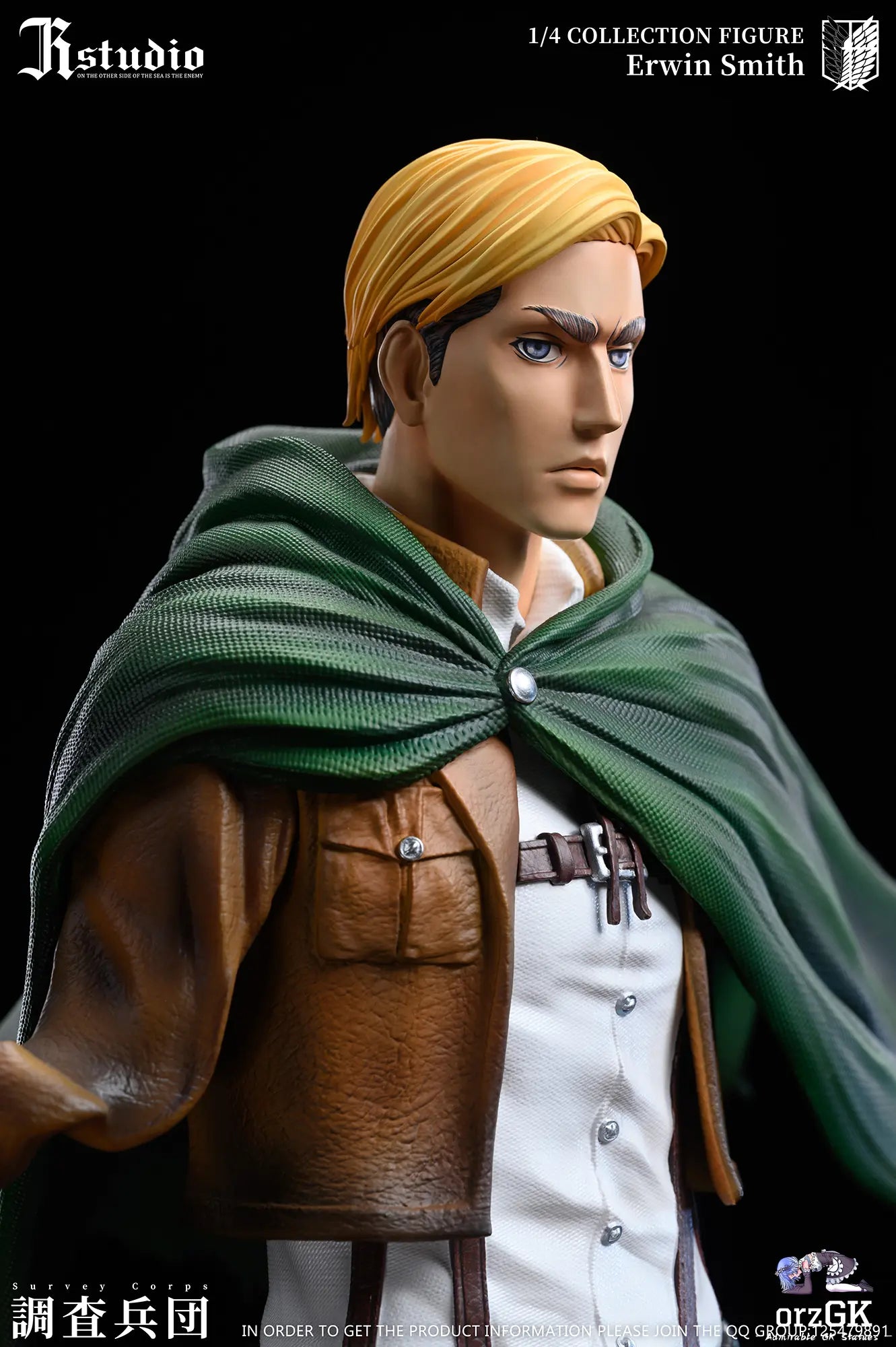 JR Studio - Attack on Titan Levi Ackerman & Erwin Smith resin statue Navy Toys anime figure
