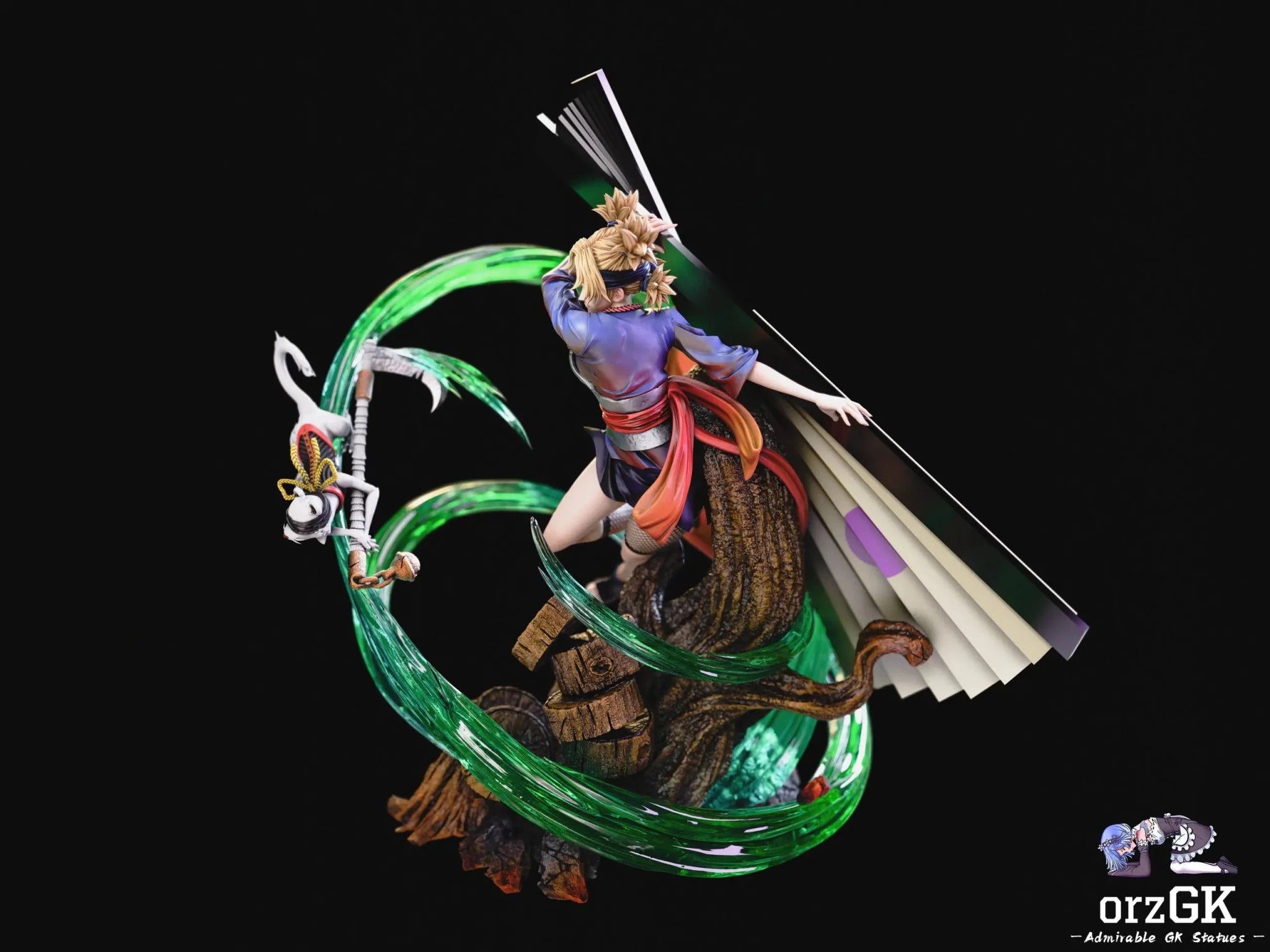 Konoha Studio - Naruto Beautiful Girl Light Sculpture Series 001 Temari - Temari+kamaitachi resin statue Navy Toys anime figure