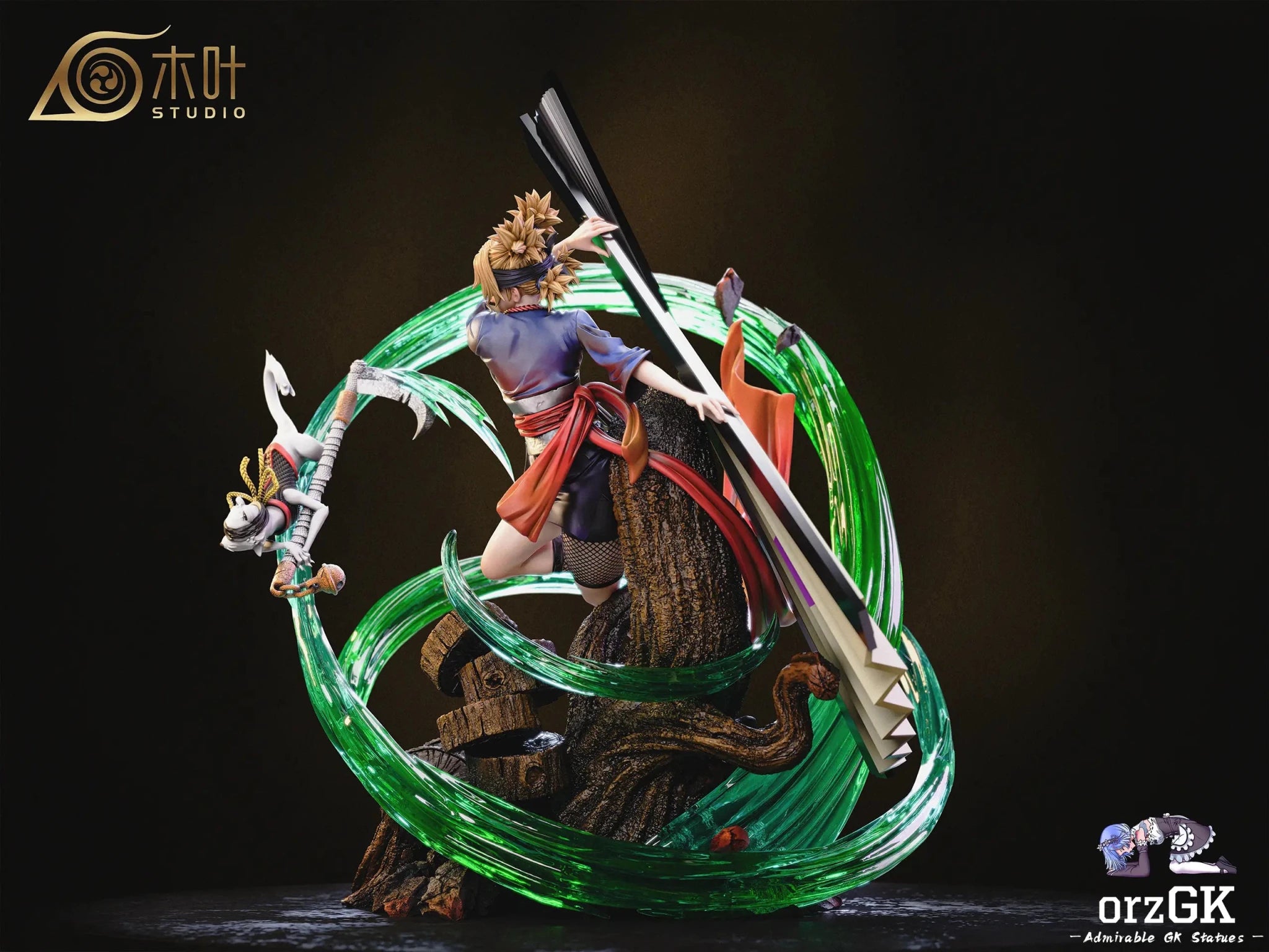 Konoha Studio - Naruto Beautiful Girl Light Sculpture Series 001 Temari - Temari+kamaitachi resin statue Navy Toys anime figure