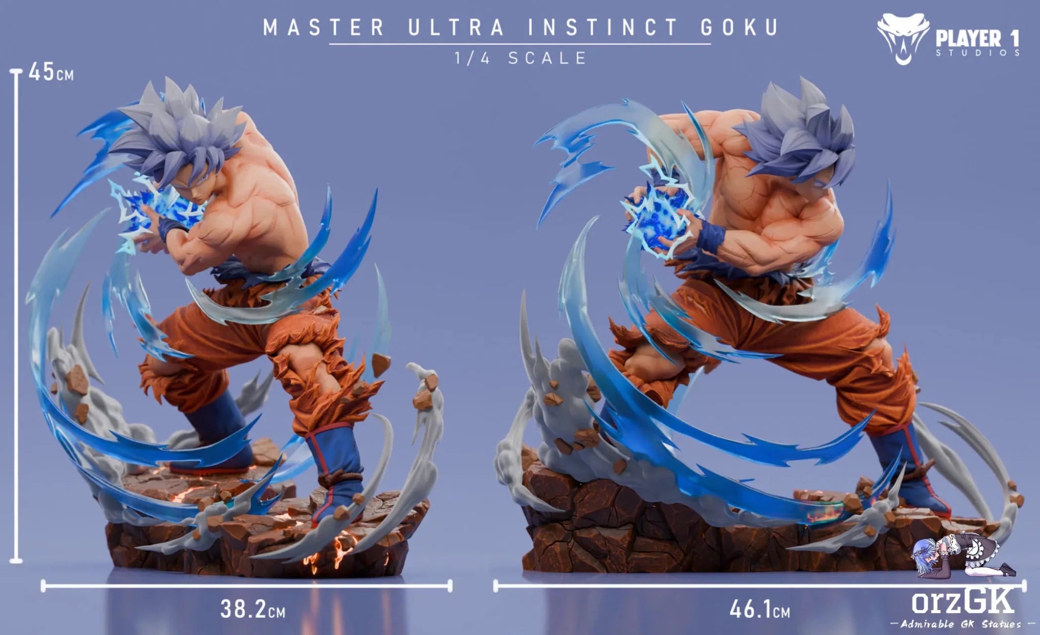 Player 1 Studio - Dragon Ball Son Goku Master Ultra Instinct resin statue Navy Toys anime figure