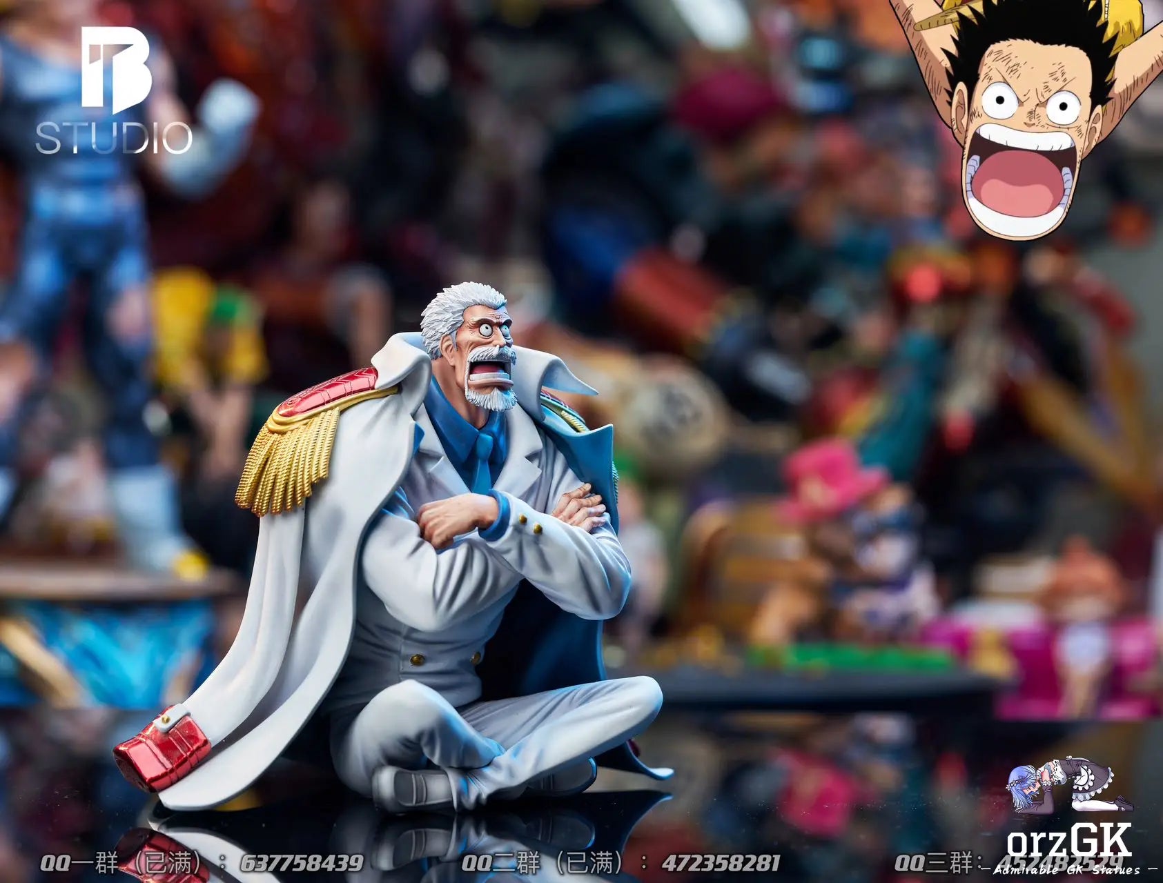 BT Studio - One Piece Summit War Saga Series 5 Monkey D. Garp resin statue Navy Toys anime figure