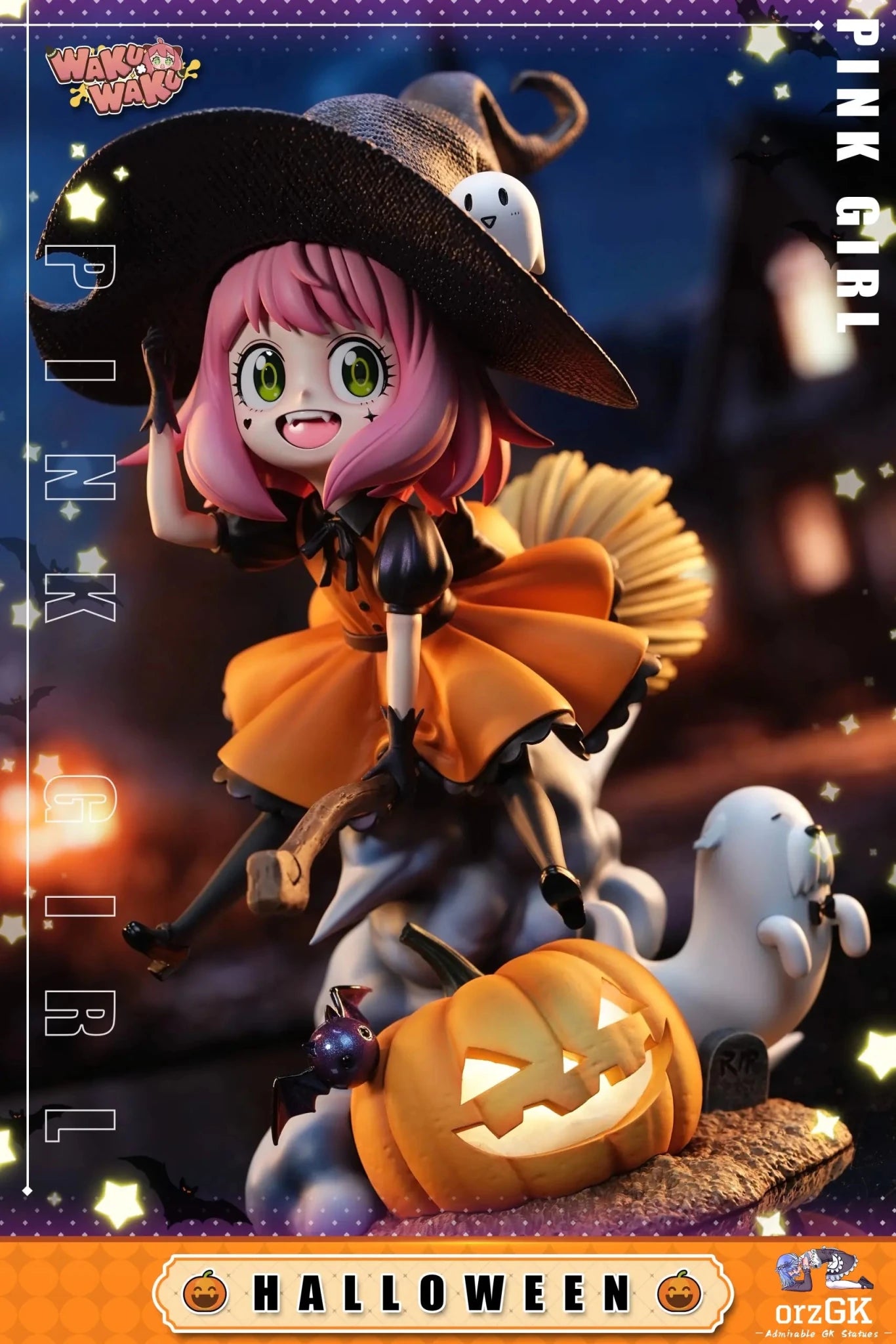 WakuWaku Studio - Spy x Family 2024 Halloween Anya Forger resin statue Navy Toys anime figure