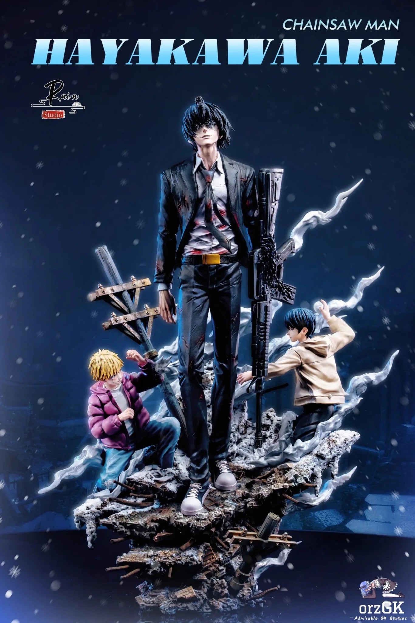 Rain Studio - Chainsaw Man Gun Devil Aki Hayakawa resin statue Navy Toys anime figure