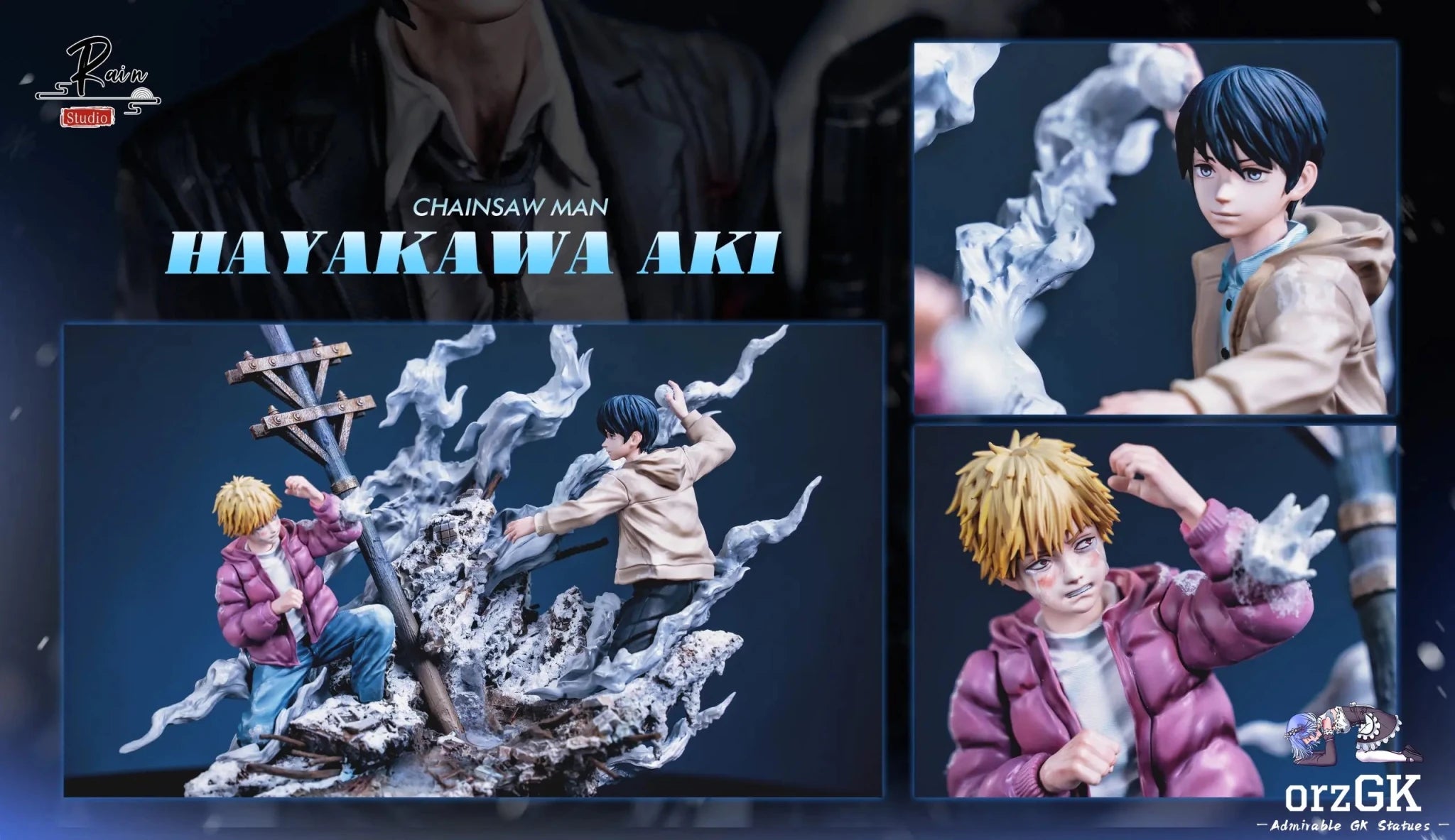 Rain Studio - Chainsaw Man Gun Devil Aki Hayakawa resin statue Navy Toys anime figure