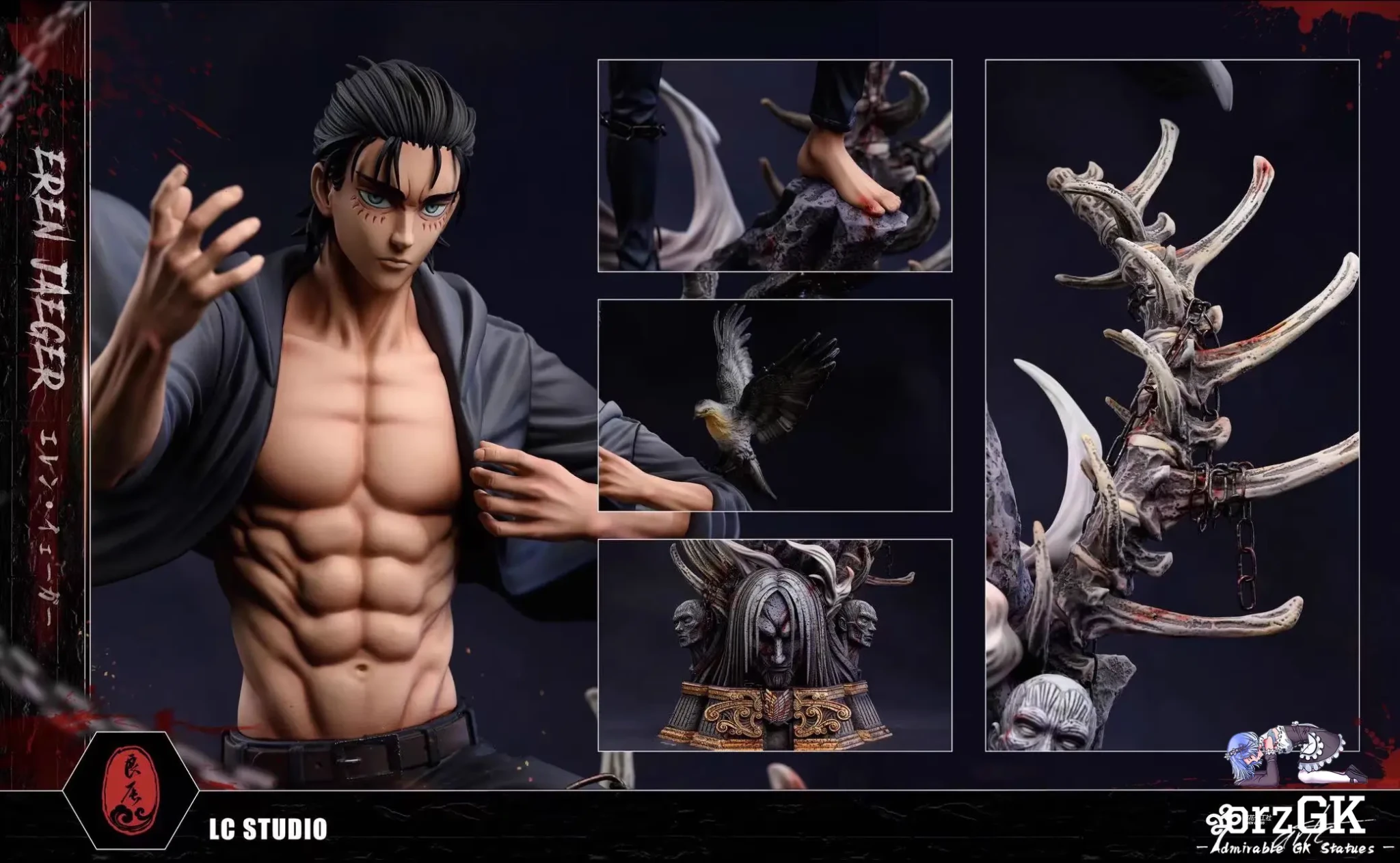 LC Studio - Attack on Titan 19 years old Eren resin statue Navy Toys anime figure
