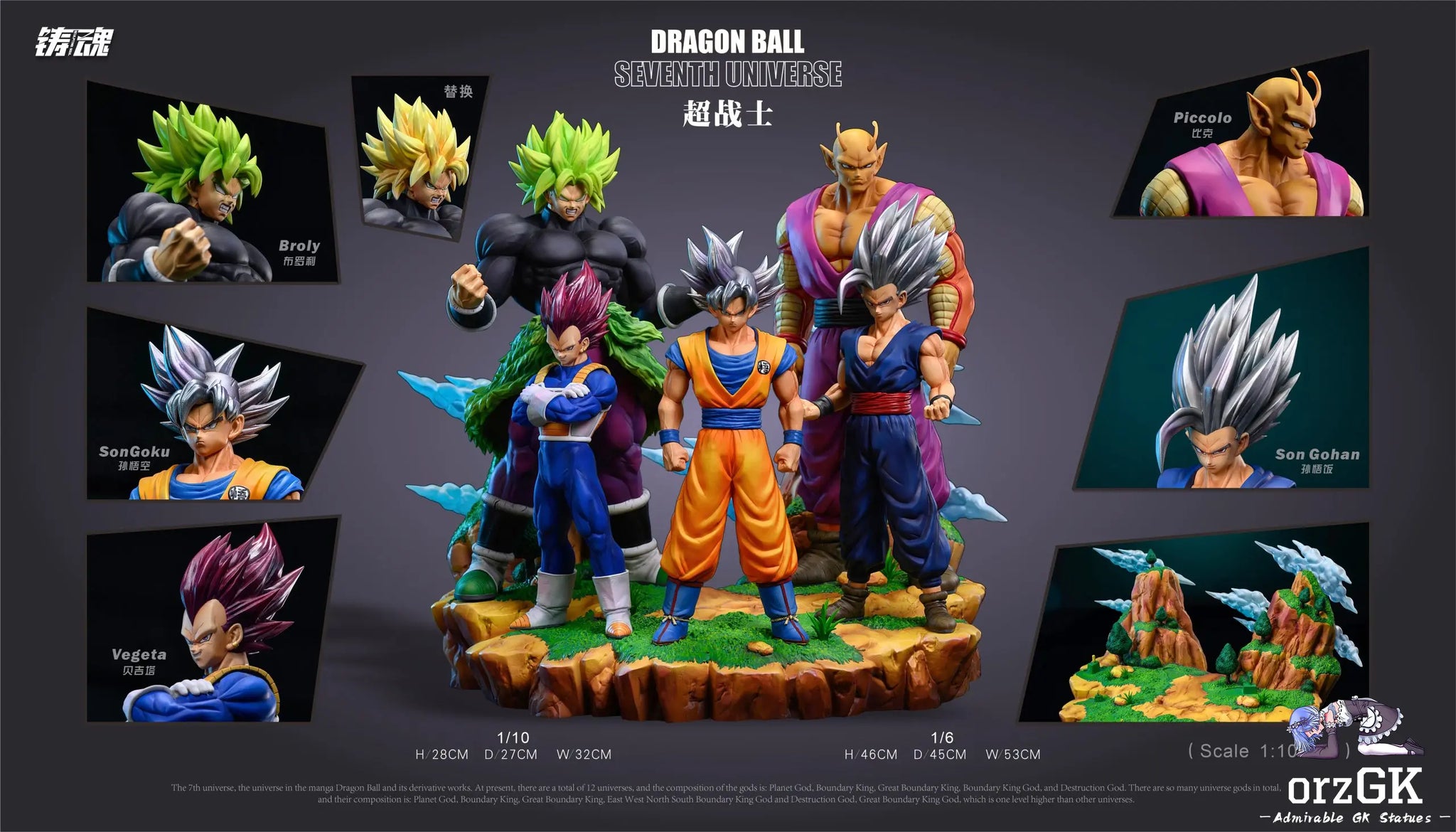 Sculpting Soul Studio - Super Warriors of Universe 7 (Goku, Vegeta, Gohan, Piccolo, Broly)
