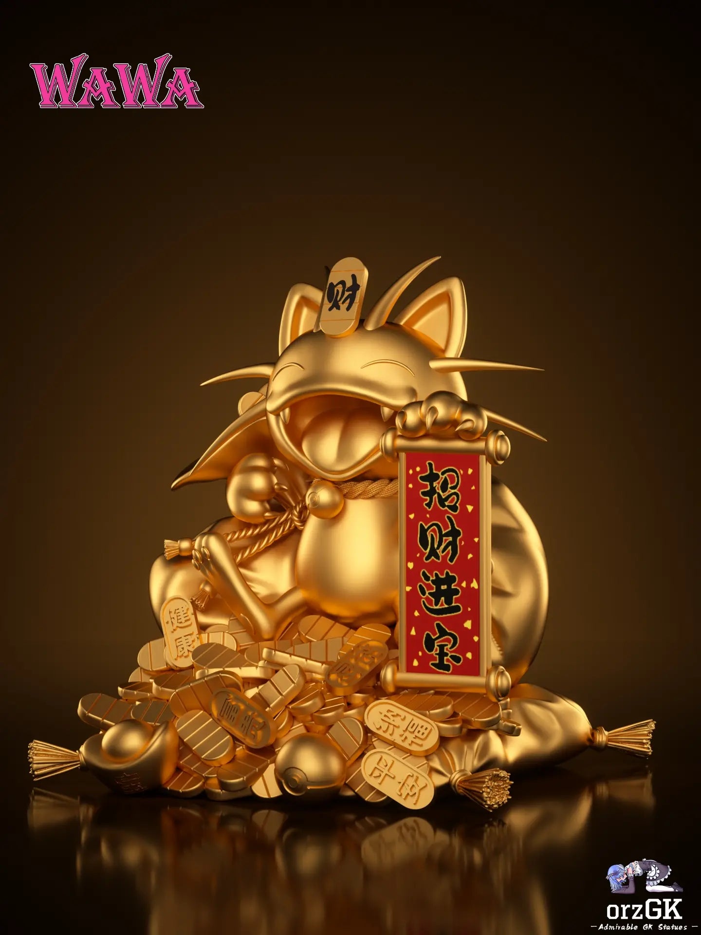 WAWA Studio - Pokémon Fortune Series Meowth 2.0 resin statue Navy Toys anime figure