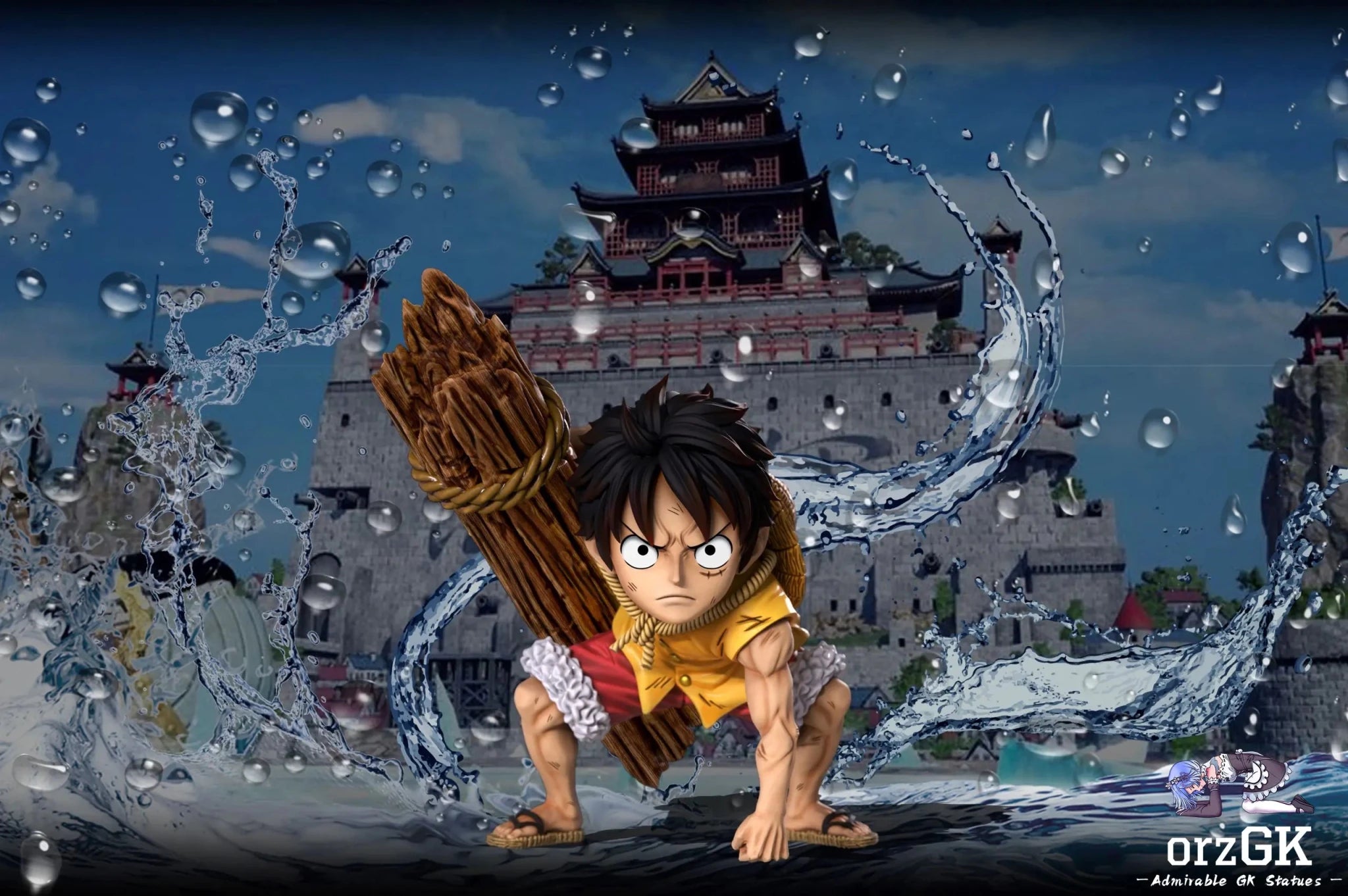 A+ Studio - One Piece Luffy Series Summit War Saga Luffy resin statue Navy Toys anime figure