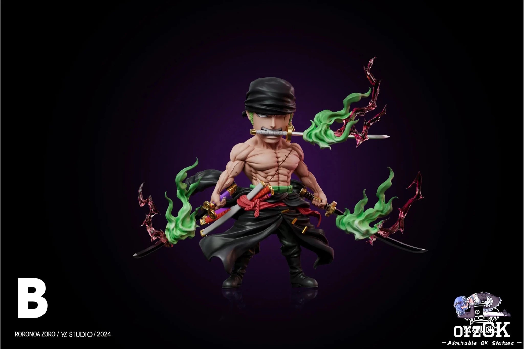 YZ Studio - One Piece Onigashima Decisive Battle Series 16 Enma Roronoa Zoro resin statue Navy Toys anime figure