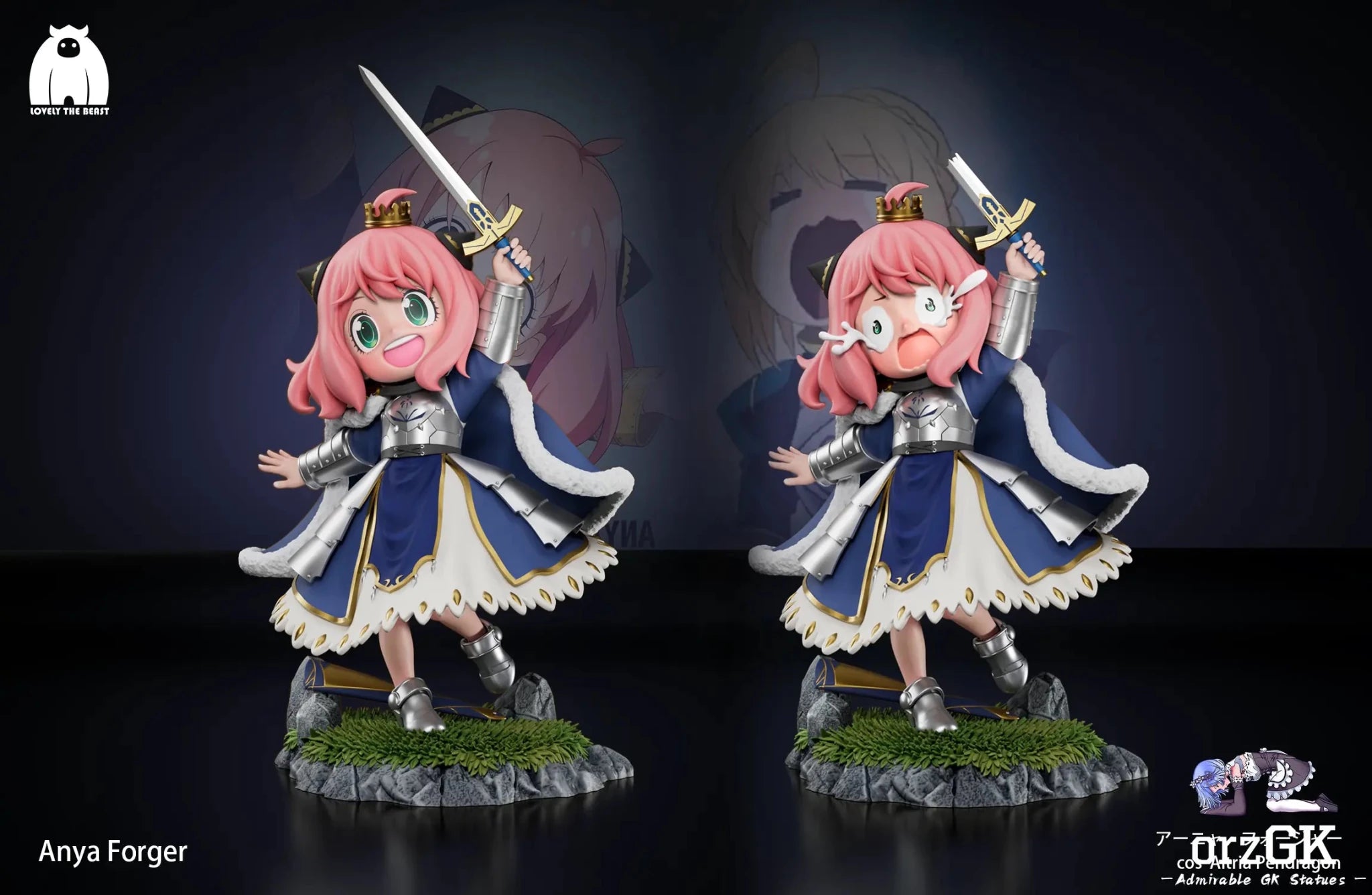 LOVELY THE BEAST Studio - Spy x Family Anya Forger COS Artria Pendragon resin statue Navy Toys anime figure